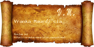 Vranka Maurícia névjegykártya